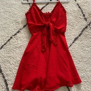 Short Red Dress with Tie in the front